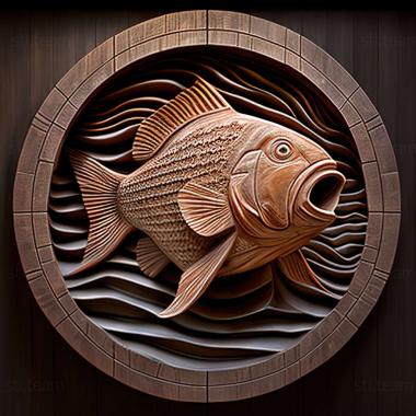 3D model Five  lane barbus fish (STL)